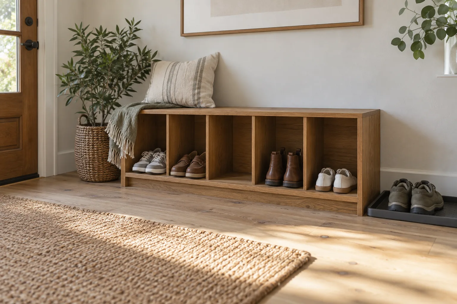 Entryway Shoe Storage for Families: A Daily Slot System